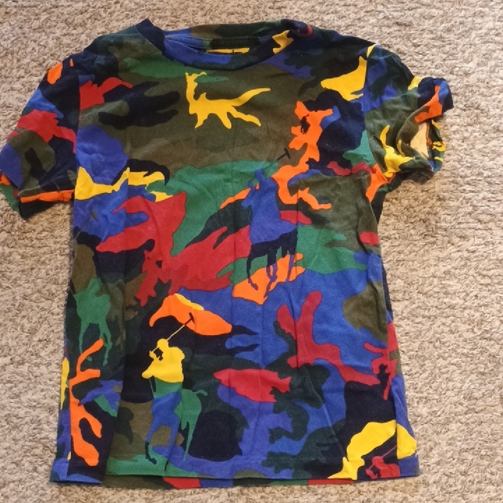 Polo by Ralph Lauren Multicolor Camo Polo Player Graphic Tee